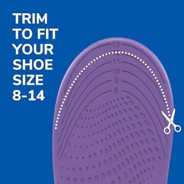 Dr. Scholl's Walk Longer Insoles for Women - Comfortable Plush Foam Cushioning Inserts for Walking, Hiking, and Standing on Feet All-Day with Arch Support - Walk 50% Longer Without Muscle Fatigue