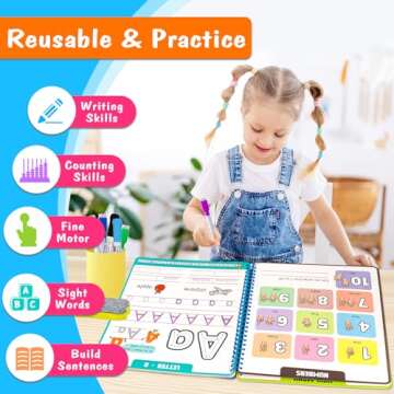 Hulupiggy Preschool Learning Activities Number Letter Tracing Book for Kids, Pre Kindergarten Workbo...