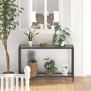 YEAR COLOR Console Table 39", 2 Tier Entryway Table Sofa Table Narrow Long, Industrial Couch Table Hallway Table with Steel Frame for Living Room/Foyer