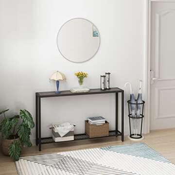 YEAR COLOR Console Table 39", 2 Tier Entryway Table Sofa Table Narrow Long, Industrial Couch Table Hallway Table with Steel Frame for Living Room/Foyer