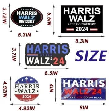 Kamala Harris 2024 Support Bumper Stickers - 10 Pack