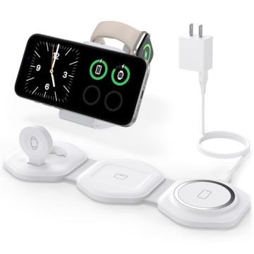 3 in 1 Charging Station for Apple Devices - Foldable Magnetic Wireless Travel Charger Multiple Devic...