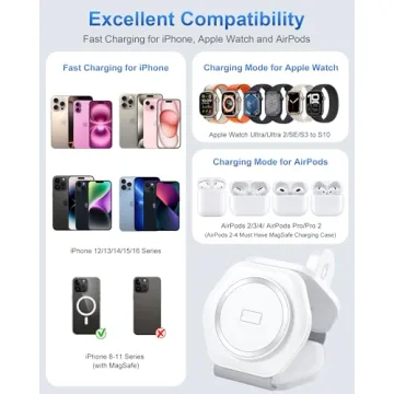 3 in 1 Magnetic Wireless Charger for Apple Devices