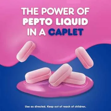 Pepto Bismol Caplets Ultra for Nausea, Heartburn, Indigestion, Upset Stomach, and Diarrhea - 5 Symptom Fast Relief, 24 ct