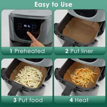 Small Air Fryer Liners - 100 Disposable Sheets for Easy Cooking
