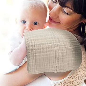 Yoofoss Muslin Burp Cloths - 10 Pack Soft & Absorbent