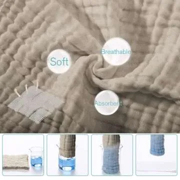 Yoofoss Muslin Burp Cloths - 10 Pack Soft & Absorbent