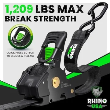 Rhino USA Retractable Tie Down Straps - 1,209lb Strength