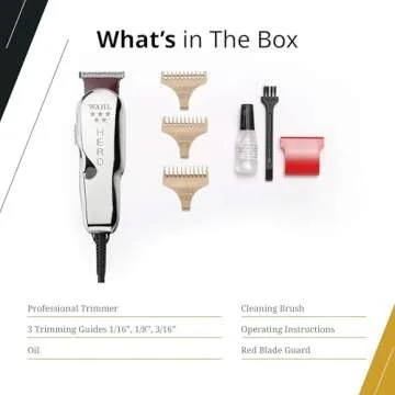 Wahl Professional 5 Star Hero Corded Trimmer Adjustable T Blade Lightweight Precision Lining