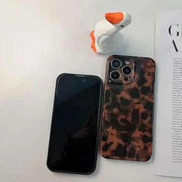 aaknhen Tortoise Shell Phone Case Compatible for iPhone 16(NOT Pro) Retro Leopard Cheetah Print Chic Animal Pattern Flexible Soft TPU Protective Cool Girls Amber Brown Phone Cover(for iPhone 16)