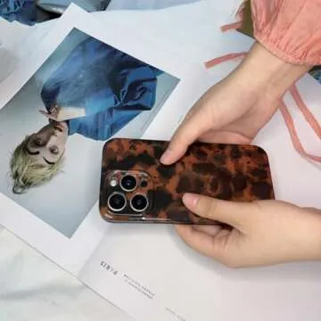 aaknhen Tortoise Shell Phone Case Compatible for iPhone 16(NOT Pro) Retro Leopard Cheetah Print Chic Animal Pattern Flexible Soft TPU Protective Cool Girls Amber Brown Phone Cover(for iPhone 16)