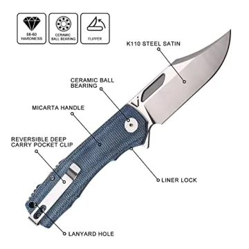 Petrified Fish Victor Folding Knife with K110 Satin Blade