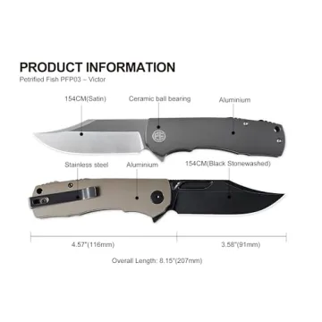 Petrified Fish Victor Folding Knife with K110 Satin Blade