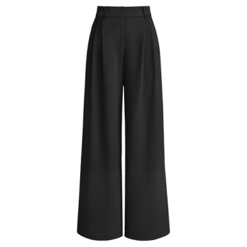 LILLUSORY Women's Wide Leg Dress Pants - High Waisted Professional & Casual Trousers