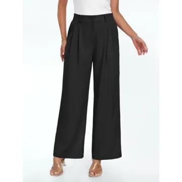 LILLUSORY Womens Wide Leg High Waisted Dress Pants