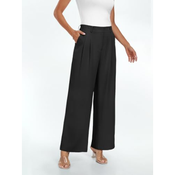 LILLUSORY Womens Wide Leg High Waisted Dress Pants