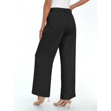 LILLUSORY Womens Wide Leg High Waisted Dress Pants