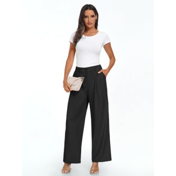 LILLUSORY Womens Wide Leg High Waisted Dress Pants