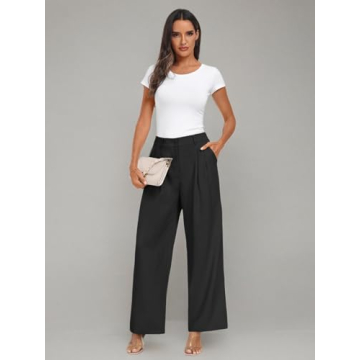 LILLUSORY Womens Wide Leg High Waisted Dress Pants