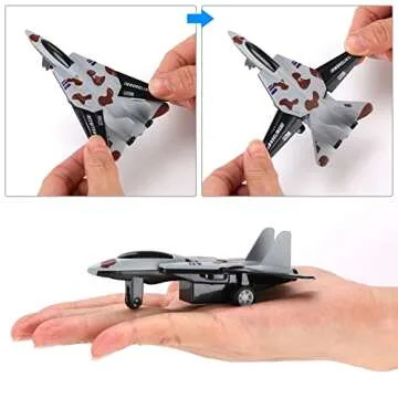 Diecast Fighter Jets Set for Kids - Toy Airplanes with Pullback Action