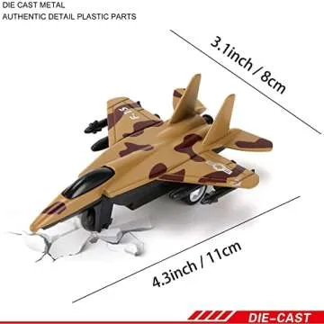 Diecast Fighter Jets Set for Kids - Toy Airplanes with Pullback Action