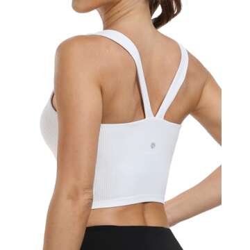 YUNOGA Women's Longline Sports Bra with Built-in Support for Yoga and Workouts