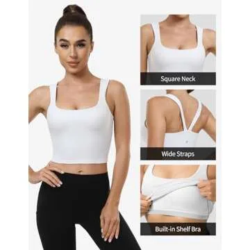 YUNOGA Women's Longline Sports Bra for Everyday and Workout