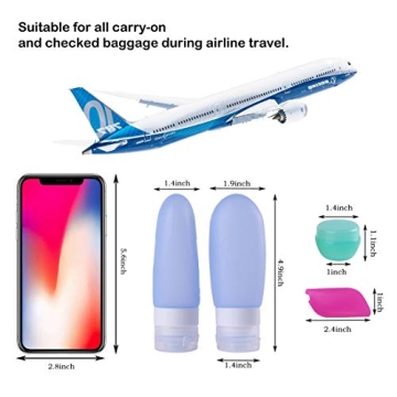 Zafit 3oz Leakproof Silicone Travel Bottles TSA Approved