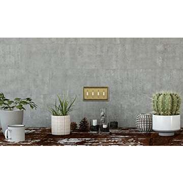 Henne Bery Sunken Pearls Heavy Duty Decorative Wall Plate Switch Plate Outlet Cover (Quad Toggle, Antique Brass)