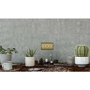 Henne Bery Sunken Pearls Heavy Duty Decorative Wall Plate Switch Plate Outlet Cover (Quad Toggle, Antique Brass)