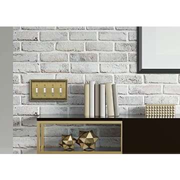 Henne Bery Sunken Pearls Heavy Duty Decorative Wall Plate Switch Plate Outlet Cover (Quad Toggle, Antique Brass)