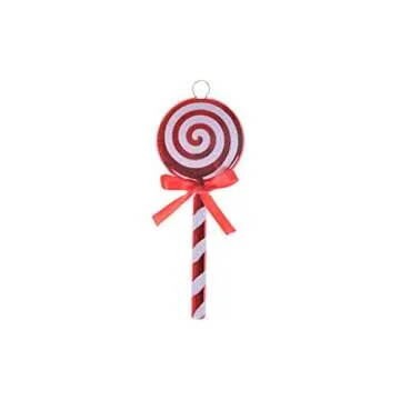 Clever Creations Lollipop Christmas Ornament Set of 6 Pieces, Shatterproof Holiday Décor for Christmas Trees, Red and White