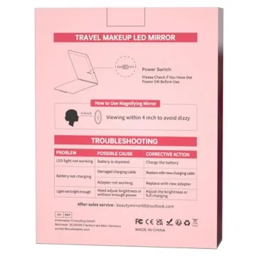 FUNTOUCH Portable Travel Makeup Mirror with Light