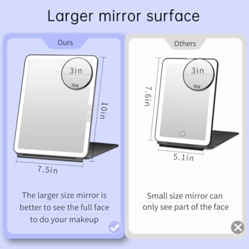 FUNTOUCH Portable Travel Makeup Mirror with Light