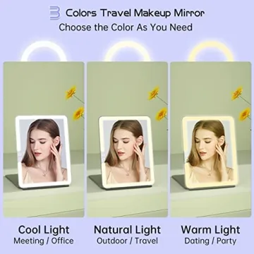 FUNTOUCH Portable Travel Makeup Mirror with Light