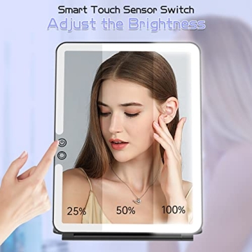 FUNTOUCH Portable Travel Makeup Mirror with Light