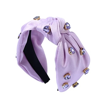 FEDANS Knotted Jeweled Headband - Stylish Lavender Hair Accessory