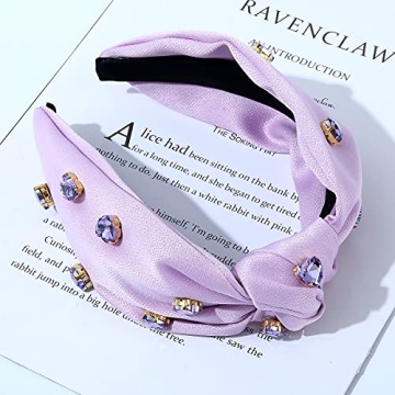 FEDANS Knotted Jeweled Headband - Stylish Lavender Hair Accessory