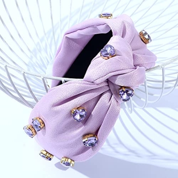 FEDANS Knotted Jeweled Headband - Stylish Lavender Hair Accessory