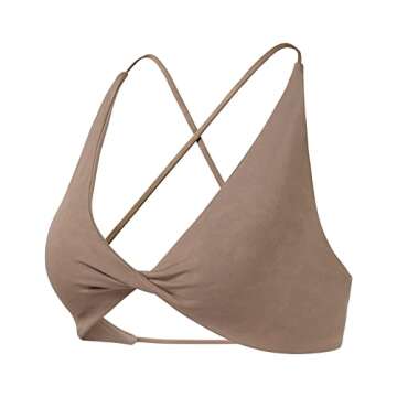 AUROLA Mars Workout Sports Bras Women Athletic Removable Padded Backless Strappy Criss Cross Light L...