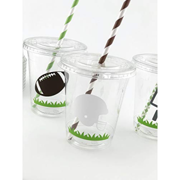 Football Party Disposable Cups - Set of 12 Fun Cups