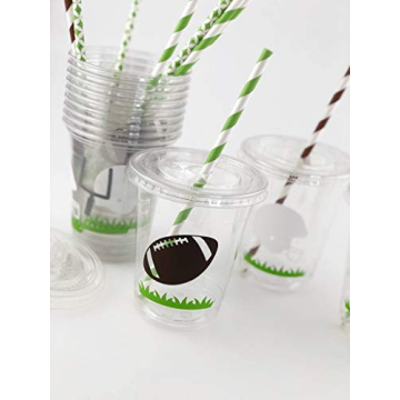Football Party Disposable Cups - Set of 12 Fun Cups