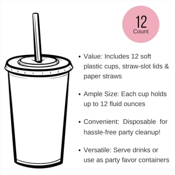 Football Party Disposable Cups - Set of 12 Fun Cups