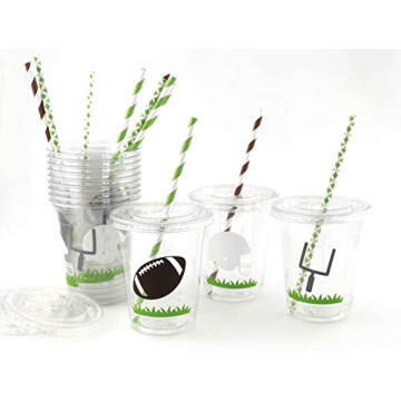 Football Party Disposable Cups - Set of 12 Fun Cups