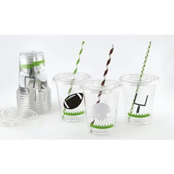 Football Party Disposable Cups - Set of 12 Fun Cups