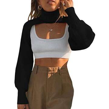 Elevate Your Wardrobe with the xxxiticat Women's Turtleneck Cropped Sweater