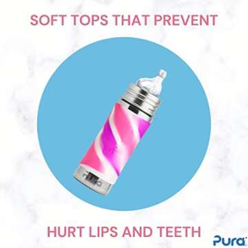 Pura Kiki XL Sipper Spouts - 100% Medical-Grade Silicone, Anti-Colic, Non Plastic Suitable for Babies, Kids, Toddlers, Preschoolers- 2-Pack
