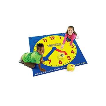 Learning Resources Time Activity Mat, Homeschool, Learning Clock, Classroom Activity, Ages 5+