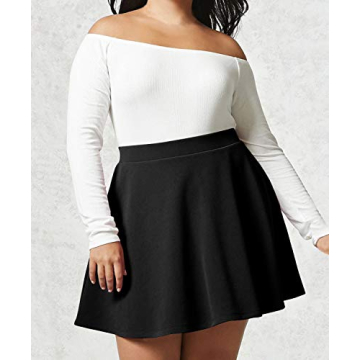 MBJ Women's XS Black Stretchy Flared Skater Skirt