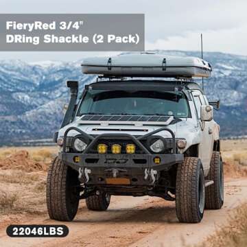 FieryRed D Ring Shackle 22,046Ibs Strength for Towing